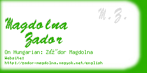 magdolna zador business card